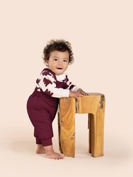 Baby Quilted Dungarees - Maroon