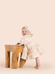 Baby Terry And Organza Dress - Beige