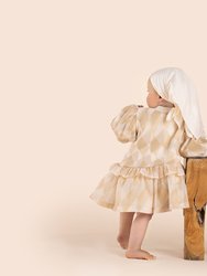 Baby Terry And Organza Dress - Beige