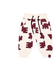 Baby Terry Joggers With Print - Off-White - Off White
