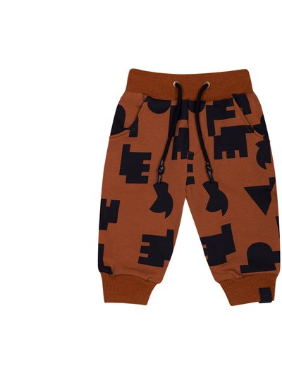 OMAMImini Baby Terry Joggers With Print - Rust product