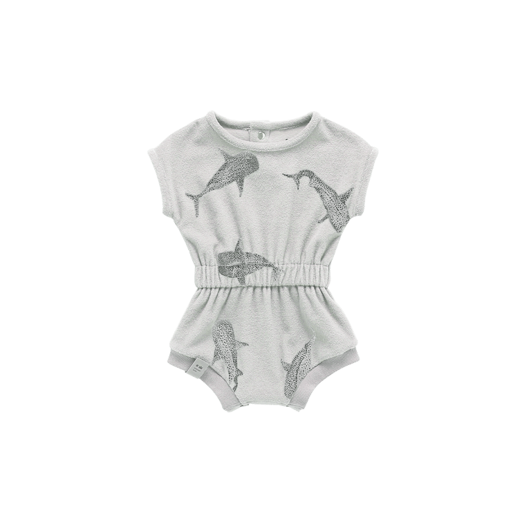 Baby Terry Romper - Heather Grey