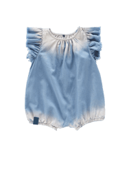 Denim Bubble Romper - Light Blue