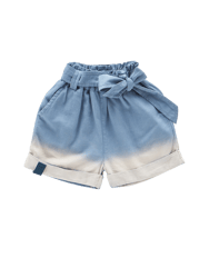 Denim Shorts with Belt - Light Blue