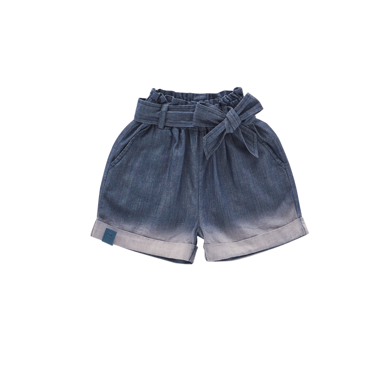 Denim Shorts with Belt - Indigo