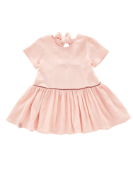 Girls Hi-Low Drop Waist Dress - Pink