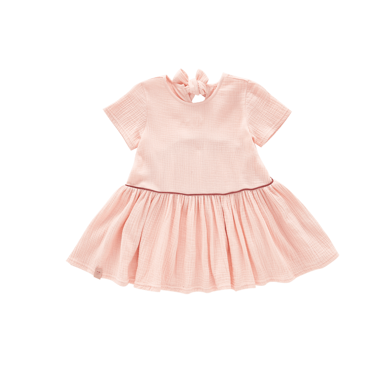 Girls Hi-Low Drop Waist Dress - Pink