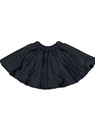 Girls Quilted Nylon Skirt - Black - Black