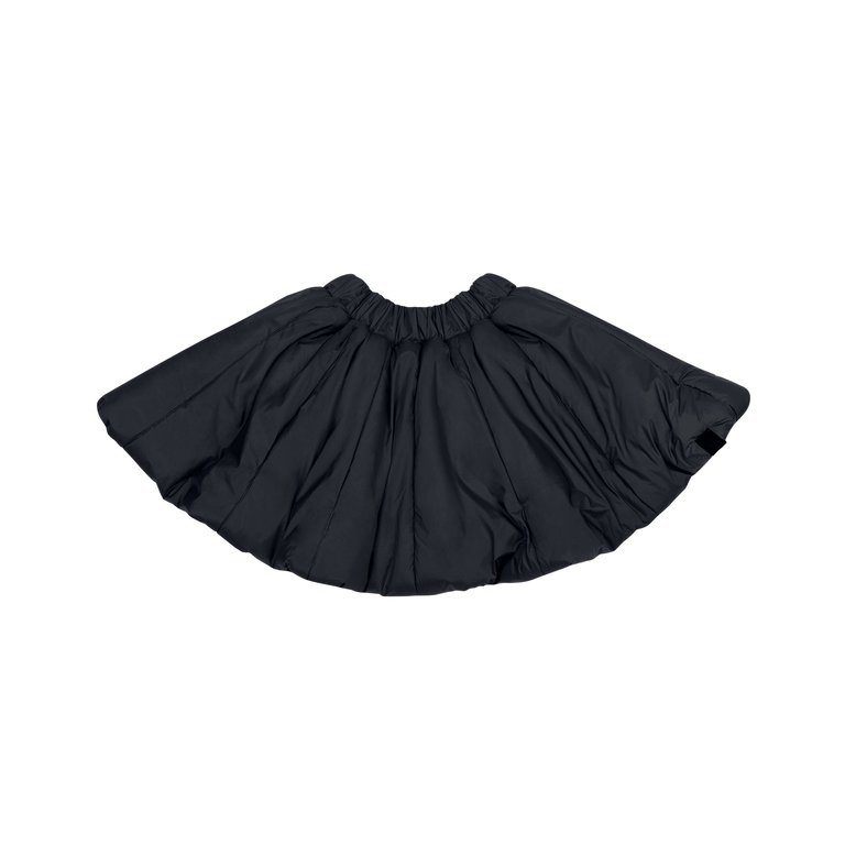 Girls Quilted Nylon Skirt - Black - Black