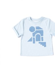 Kids Boxy T-Shirt With Geo Print | Blue OM501 - Blue