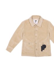 Kids Corduroy Work Shirt | Beige - Beige