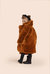 Kids Faux Fur Coat - Rust