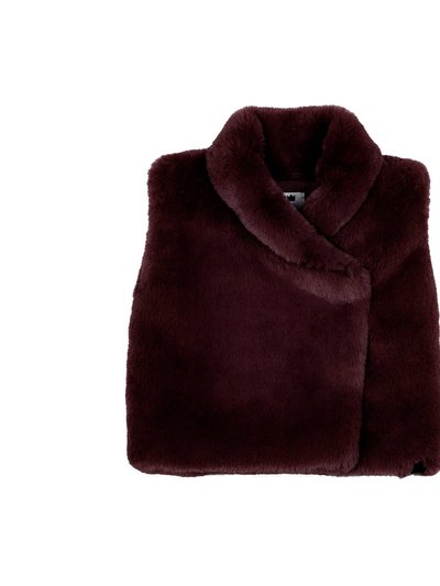 OMAMImini Kids Faux Fur Vest In Maroon product