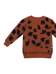 Kids Hi-Low Terry Sweatshirt - Rust