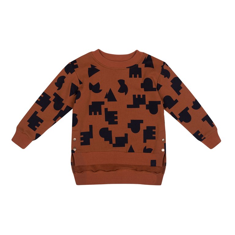 Kids Hi-Low Terry Sweatshirt - Rust