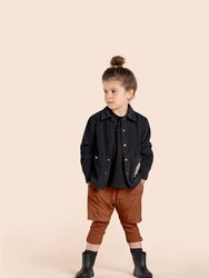 Kids Layered Nylon Shorts with Leggings l Rust OM626