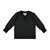 Kids Long Sleeve Jersey Henley - Black