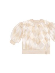 Kids Organza & Terry Sweatshirt - Beige - Beige