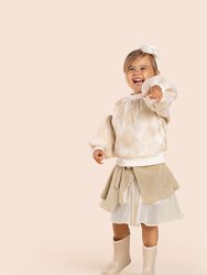 Kids Organza & Terry Sweatshirt - Beige