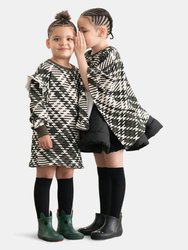 Kids Plaid Blanket Poncho | Olive OM535