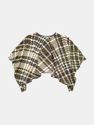 Kids Plaid Blanket Poncho | Olive OM535 - Olive