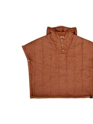Kids Quilted Nylon Poncho - Rust - Rust