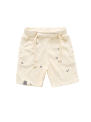Terry Shorts with Print - Cream