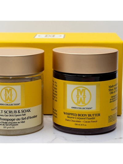 OMM Collection 2 Pc set - Body Butter Dark Choc + Salt Scrub Oat & Honey product