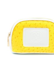 Ostrich Style Small Makeup Case - Yellow/White