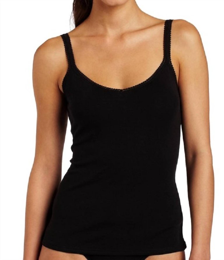 Cabana Cotton Camisole In Black - Black