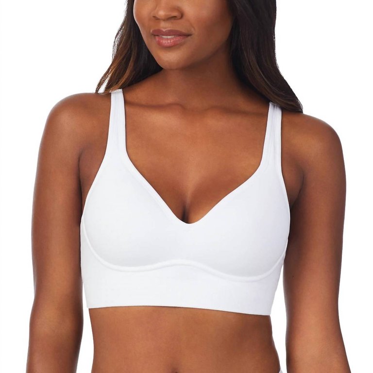 Cabana Cotton Seamless Built Up Wirefree Bra In White - White