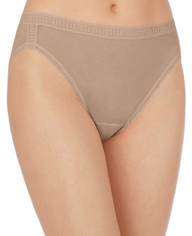 Mesh Hi Cut Brief Panty In Mocha - Mocha