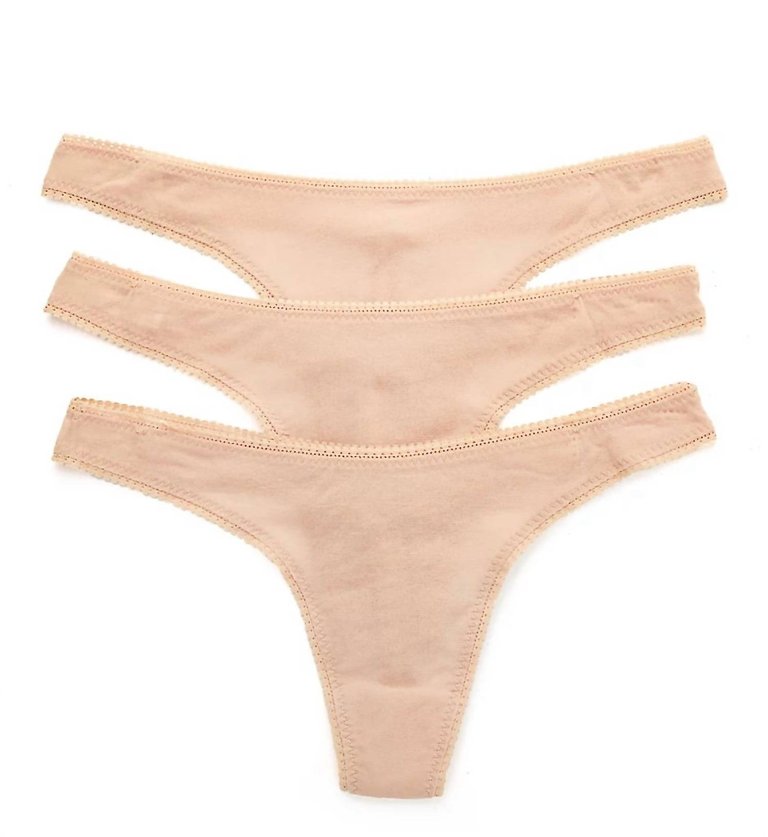 Women's Mesh Hip G Thong 3-Pack In Champagne - Champagne