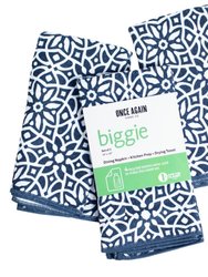 Biggie Towel Set Of 2 - Navy Tiles - Navy