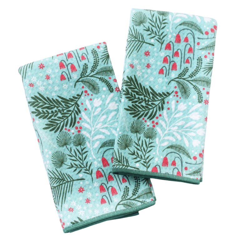 Biggie Towel Set Of 2 - Turquoise Foliage - Turquoise