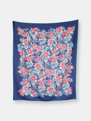 Go Anywhere Blanket - Floral Scarf - Navy
