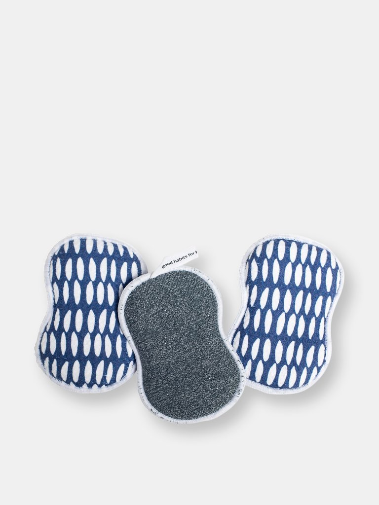 RE:usable Sponges Set of 3 - Beans Navy