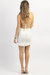 Amelia Frilled Open Back Mini Dress In White