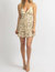 Floral Halter Tiered Mini Dress In Beige