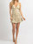 Floral Halter Tiered Mini Dress In Beige