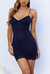 Lace Cami Corset Mini Dress In Navy - Navy