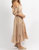 Off Shoulder Ruffle And Tie Waist Dress In Nude