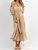 Off Shoulder Ruffle And Tie Waist Dress In Nude