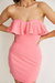 Off The Shoulder Hot Pink Mini Dress In Hot Pink - Hot Pink