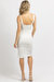 Ruched Cowl Neck Midi Dress In White