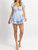 Ruffled Tie Back Sweetheart Romper In Sky