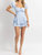 Ruffled Tie Back Sweetheart Romper In Sky