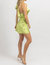 Satin Cowl Neck Mini Dress In Apple Green