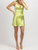 Satin Cowl Neck Mini Dress In Apple Green