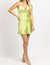 Satin Cowl Neck Mini Dress In Apple Green - Apple Green